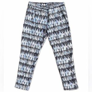 Lily Pulitzer Taron 100% Linen Pull-On Pants Navy Pink Sails Stripes Women's M